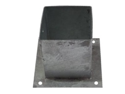 [QU-56-001] Support à fixer 120 x 120 mm (ep. 2,5 mm) pour poteau carré, galvanisé à chaud 